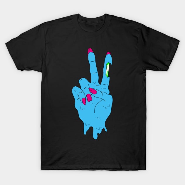 Rest In Peace-Sign Acid T-Shirt by myacideyes